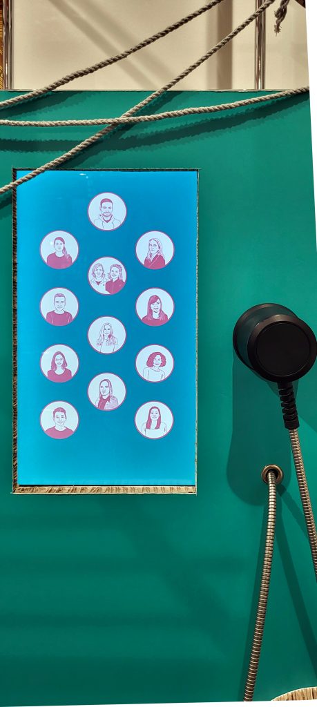 Touchscreen für interaktive Interviews und Sprachwechsel