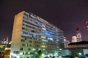 Das Juridicum mit Laseranimation